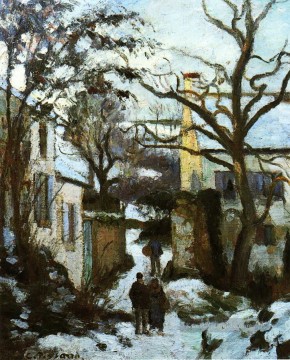  Schnee Malerei - der Weg zu l Einsiedelei im Schnee Camille Pissarro